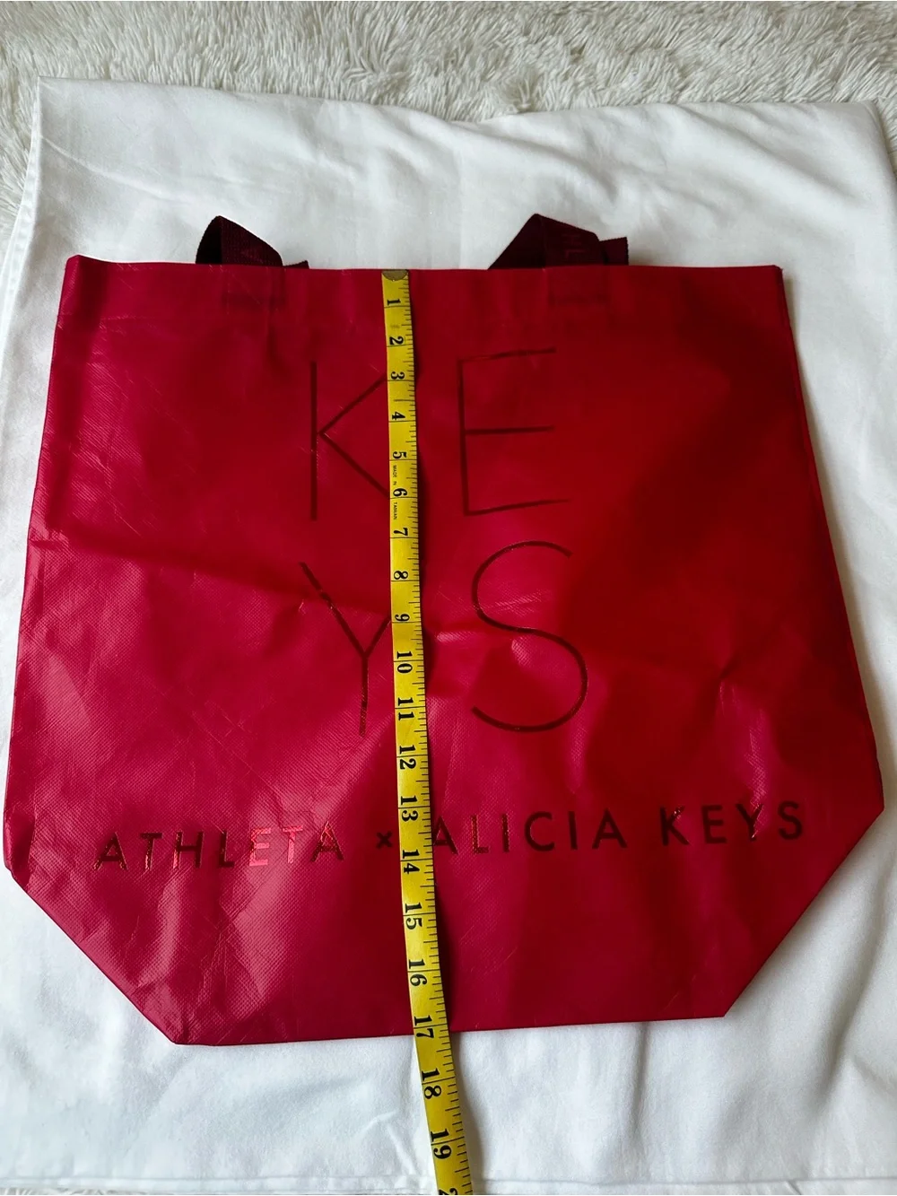 ATHLETA x ALICIA KEYS KEYS Red Reusable Shopping Tote Bag Limited Edition Large